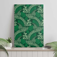 Forest Green Monstera Canvas Wall Art Polynesian Tribal Pattern - Polynesian Pride