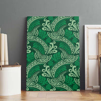 Forest Green Monstera Canvas Wall Art Polynesian Tribal Pattern - Polynesian Pride