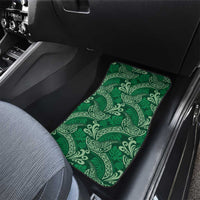 Forest Green Monstera Car Mats Polynesian Tribal Pattern - Polynesian Pride