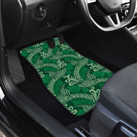 Forest Green Monstera Car Mats Polynesian Tribal Pattern - Polynesian Pride