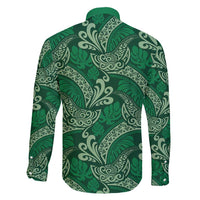 Forest Green Monstera Family Matching Mermaid Dress and Hawaiian Shirt Polynesian Tribal Pattern - Polynesian Pride