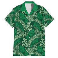 Forest Green Monstera Family Matching Summer Maxi Dress and Hawaiian Shirt Polynesian Tribal Pattern - Polynesian Pride