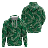 Forest Green Monstera Hoodie Polynesian Tribal Pattern - Polynesian Pride
