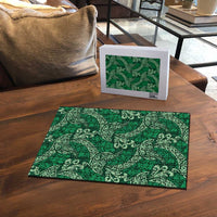 Forest Green Monstera Puzzle Polynesian Tribal Pattern - Polynesian Pride