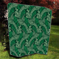 Forest Green Monstera Quilt Polynesian Tribal Pattern - Polynesian Pride