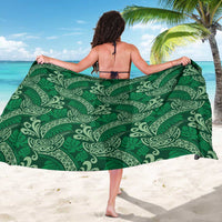Forest Green Monstera Sarong Polynesian Tribal Pattern - Polynesian Pride