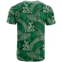 Forest Green Monstera T Shirt Polynesian Tribal Pattern - Polynesian Pride