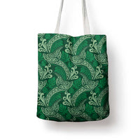 Forest Green Monstera Tote Bag Polynesian Tribal Pattern - Polynesian Pride