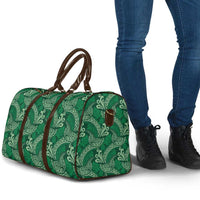 Forest Green Monstera Travel Bag Polynesian Tribal Pattern - Polynesian Pride