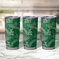 Forest Green Monstera Tumbler Cup Polynesian Tribal Pattern - Polynesian Pride
