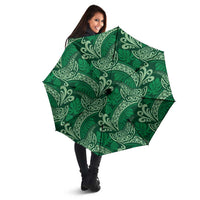 Forest Green Monstera Umbrella Polynesian Tribal Pattern - Polynesian Pride