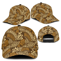 Brown Gold Monstera Classic Cap Polynesian Tribal Pattern - Polynesian Pride