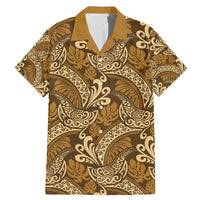 Brown Gold Monstera Family Matching Mermaid Dress and Hawaiian Shirt Polynesian Tribal Pattern - Polynesian Pride