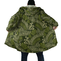 Olive Green Monstera Cloak Polynesian Tribal Pattern - Polynesian Pride