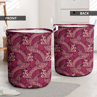 Sweet Pink Monstera Laundry Basket Polynesian Tribal Pattern - Polynesian Pride