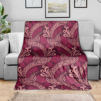 Sweet Pink Monstera Blanket Polynesian Tribal Pattern - Polynesian Pride