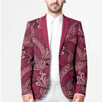 Sweet Pink Monstera Blazer Polynesian Tribal Pattern - Polynesian Pride