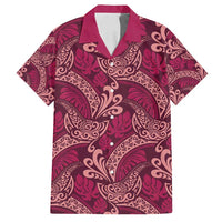 Sweet Pink Monstera Family Matching Tank Maxi Dress and Hawaiian Shirt Polynesian Tribal Pattern - Polynesian Pride