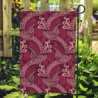 Sweet Pink Monstera Garden Flag Polynesian Tribal Pattern - Polynesian Pride