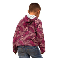 Sweet Pink Monstera Kid Hoodie Polynesian Tribal Pattern - Polynesian Pride
