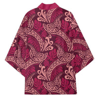 Sweet Pink Monstera Kimono Polynesian Tribal Pattern - Polynesian Pride