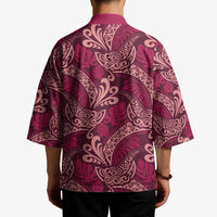Sweet Pink Monstera Kimono Polynesian Tribal Pattern - Polynesian Pride