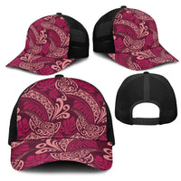 Sweet Pink Monstera Mesh Trucker Cap Polynesian Tribal Pattern LT01 - Polynesian Pride