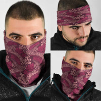 Sweet Pink Monstera Neck Gaiter Polynesian Tribal Pattern - Polynesian Pride