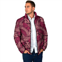 Sweet Pink Monstera Padded Jacket Polynesian Tribal Pattern - Polynesian Pride