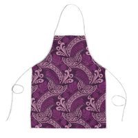 Royal Purple Monstera Apron Polynesian Tribal Pattern - Polynesian Pride