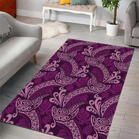 Royal Purple Monstera Area Rug Polynesian Tribal Pattern - Polynesian Pride
