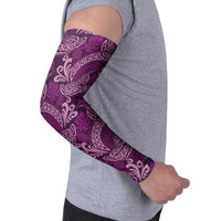 Royal Purple Monstera Arm Sleeves Polynesian Tribal Pattern - Polynesian Pride