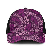 Royal Purple Monstera Baseball Net Cap Polynesian Tribal Pattern - Polynesian Pride