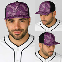 Royal Purple Monstera Baseball Net Cap Polynesian Tribal Pattern - Polynesian Pride
