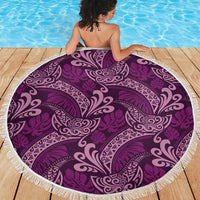 Royal Purple Monstera Beach Blanket Polynesian Tribal Pattern - Polynesian Pride