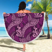 Royal Purple Monstera Beach Blanket Polynesian Tribal Pattern - Polynesian Pride