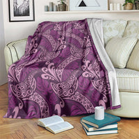Royal Purple Monstera Blanket Polynesian Tribal Pattern - Polynesian Pride