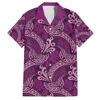 Royal Purple Monstera Family Matching Long Sleeve Bodycon Dress and Hawaiian Shirt Polynesian Tribal Pattern - Polynesian Pride
