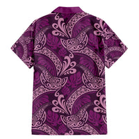 Royal Purple Monstera Family Matching Mermaid Dress and Hawaiian Shirt Polynesian Tribal Pattern - Polynesian Pride