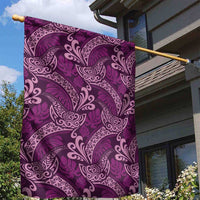 Royal Purple Monstera Garden Flag Polynesian Tribal Pattern - Polynesian Pride