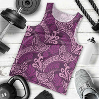 Royal Purple Monstera Men Tank Top Polynesian Tribal Pattern - Polynesian Pride
