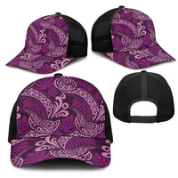 Royal Purple Monstera Mesh Trucker Cap Polynesian Tribal Pattern LT01 - Polynesian Pride