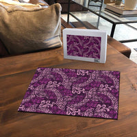 Royal Purple Monstera Puzzle Polynesian Tribal Pattern - Polynesian Pride