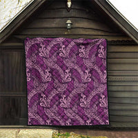Royal Purple Monstera Quilt Polynesian Tribal Pattern - Polynesian Pride
