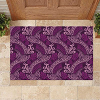 Royal Purple Monstera Rubber Doormat Polynesian Tribal Pattern - Polynesian Pride