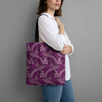 Royal Purple Monstera Tote Bag Polynesian Tribal Pattern - Polynesian Pride