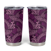 Royal Purple Monstera Tumbler Cup Polynesian Tribal Pattern - Polynesian Pride