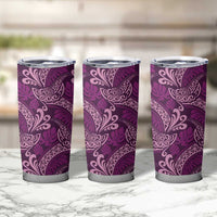 Royal Purple Monstera Tumbler Cup Polynesian Tribal Pattern - Polynesian Pride