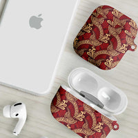 Luxury Red Monstera AirPods Case Polynesian Tribal Pattern - Polynesian Pride