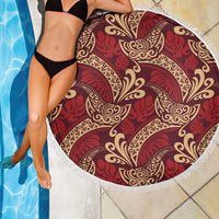 Luxury Red Monstera Beach Blanket Polynesian Tribal Pattern - Polynesian Pride